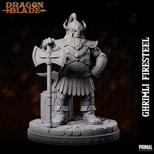 Dwarf - Ghrimli Firesteel - July 2023 - DRAGONBLADE-  MASTERS OF DUNGEONS QUEST - Primal Collectibles