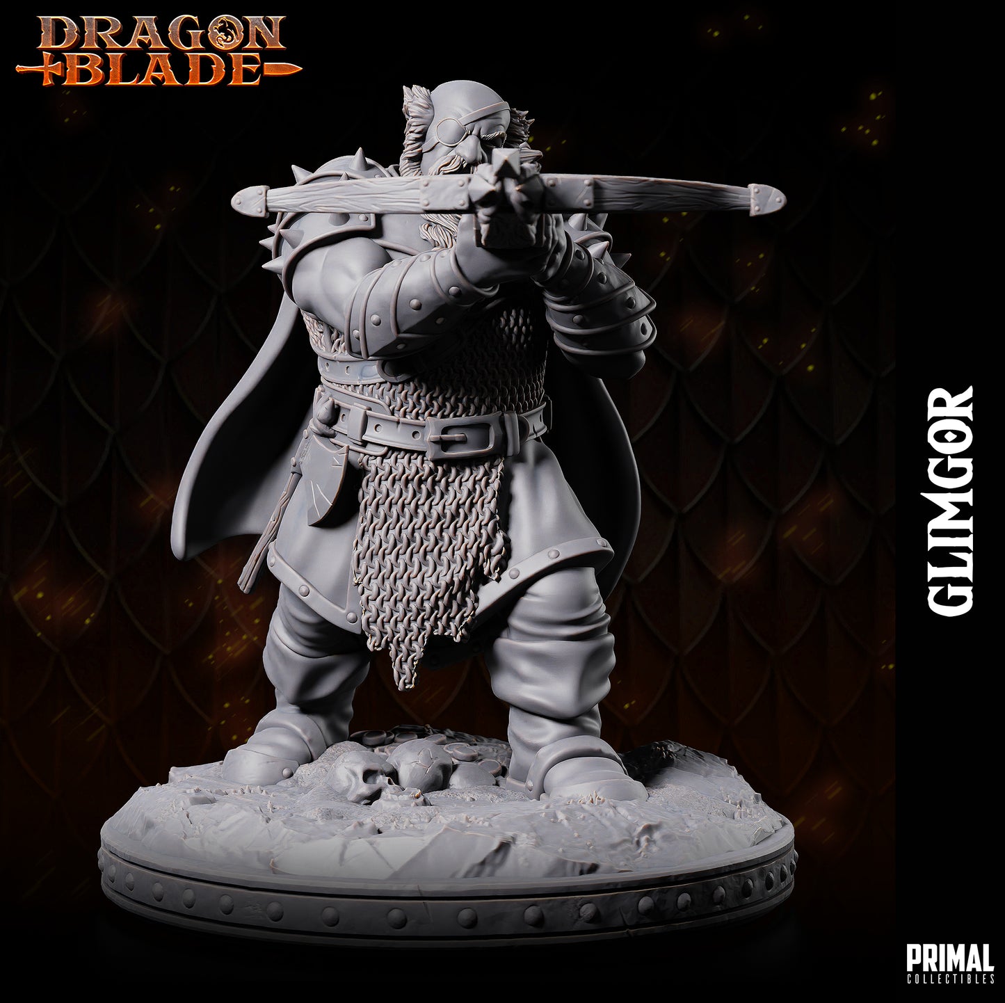 Evil dwarf - Glimgor - July 2023 - DRAGONBLADE-  MASTERS OF DUNGEONS QUEST - Primal Collectibles