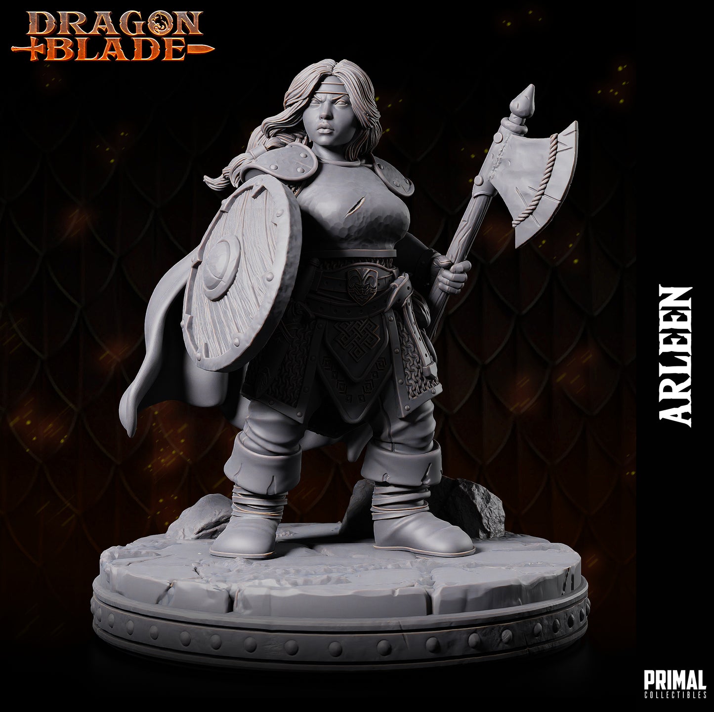 Dwarf - Arleen Goldenaxe - July 2023 - DRAGONBLADE-  MASTERS OF DUNGEONS QUEST - Primal Collectibles