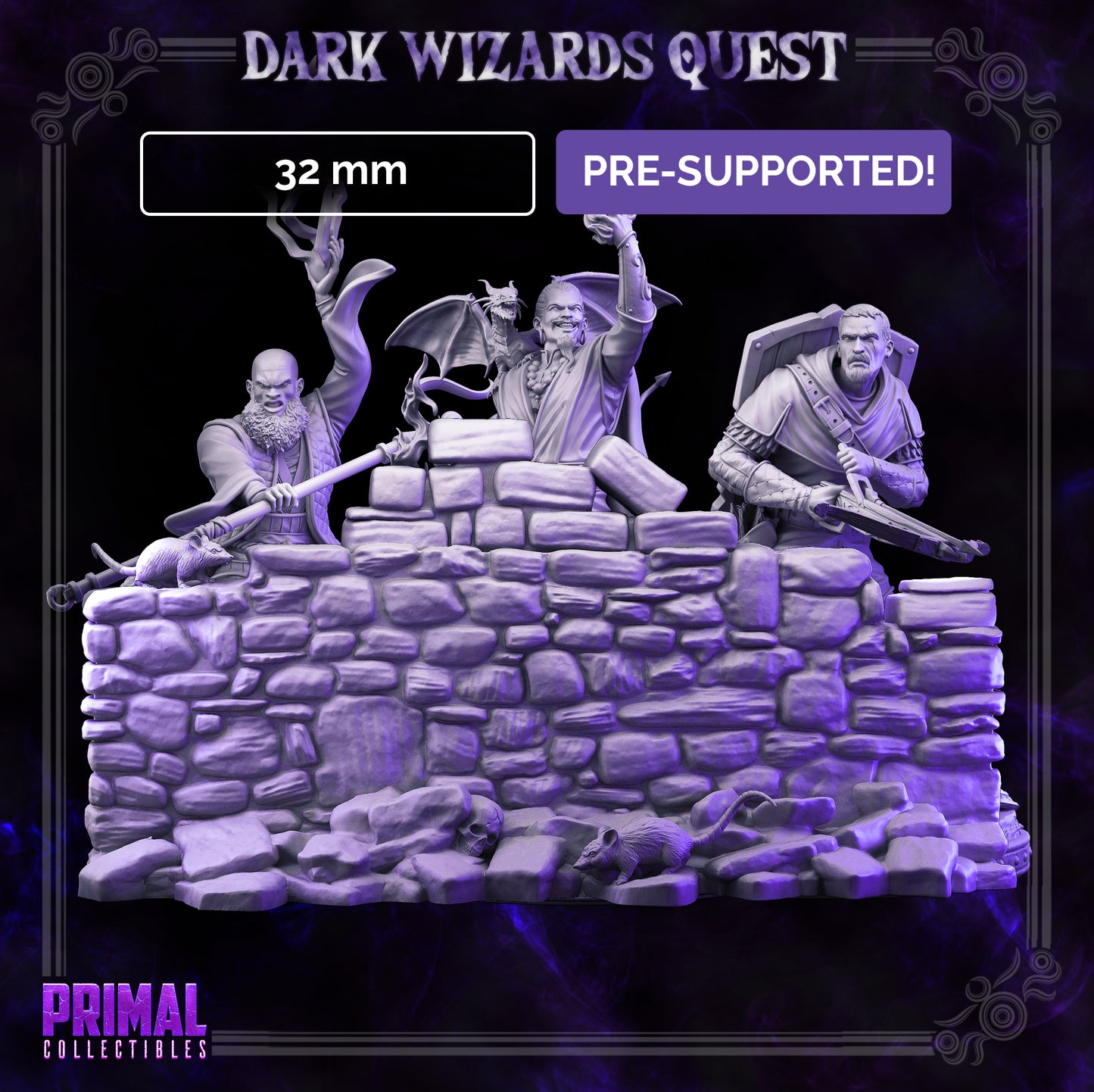 Stone Barrier - DARK WIZZARDS -  MASTERS OF DUNGEONS QUEST - Primal Collectibles