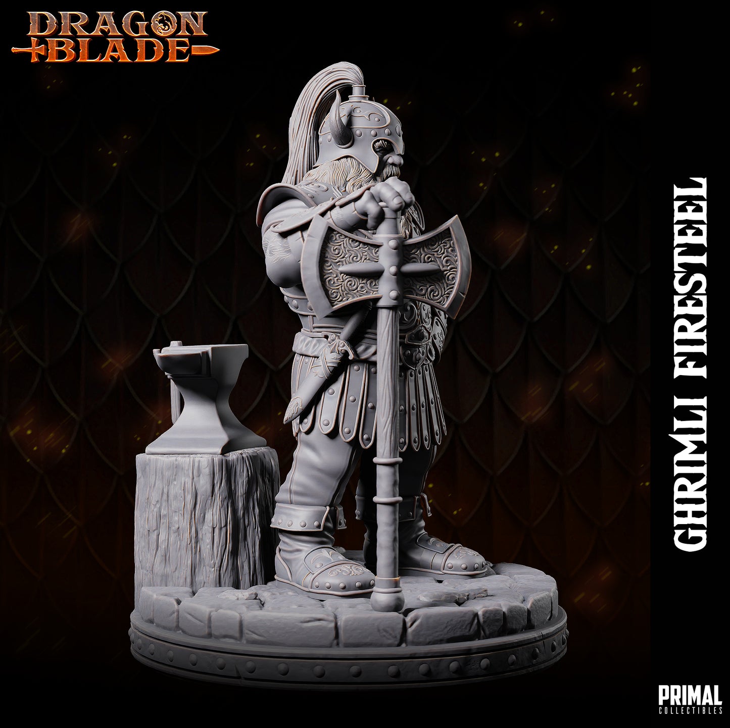 Dwarf - Ghrimli Firesteel - July 2023 - DRAGONBLADE-  MASTERS OF DUNGEONS QUEST - Primal Collectibles