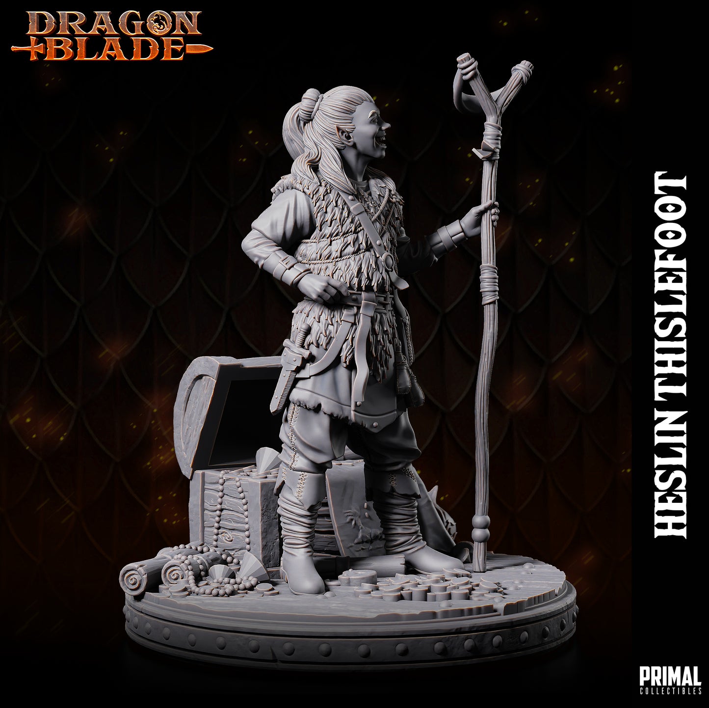 Halfling / Kender - Heslin Thistlefoot - June 2023 - DRAGONBLADE-  MASTERS OF DUNGEONS QUEST - Primal Collectibles