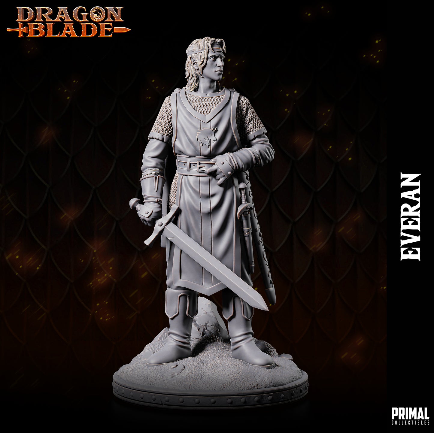 Elf Warrior/ Wizard - Everan - August 2023 - DRAGONBLADE-  MASTERS OF DUNGEONS QUEST - Primal Collectibles