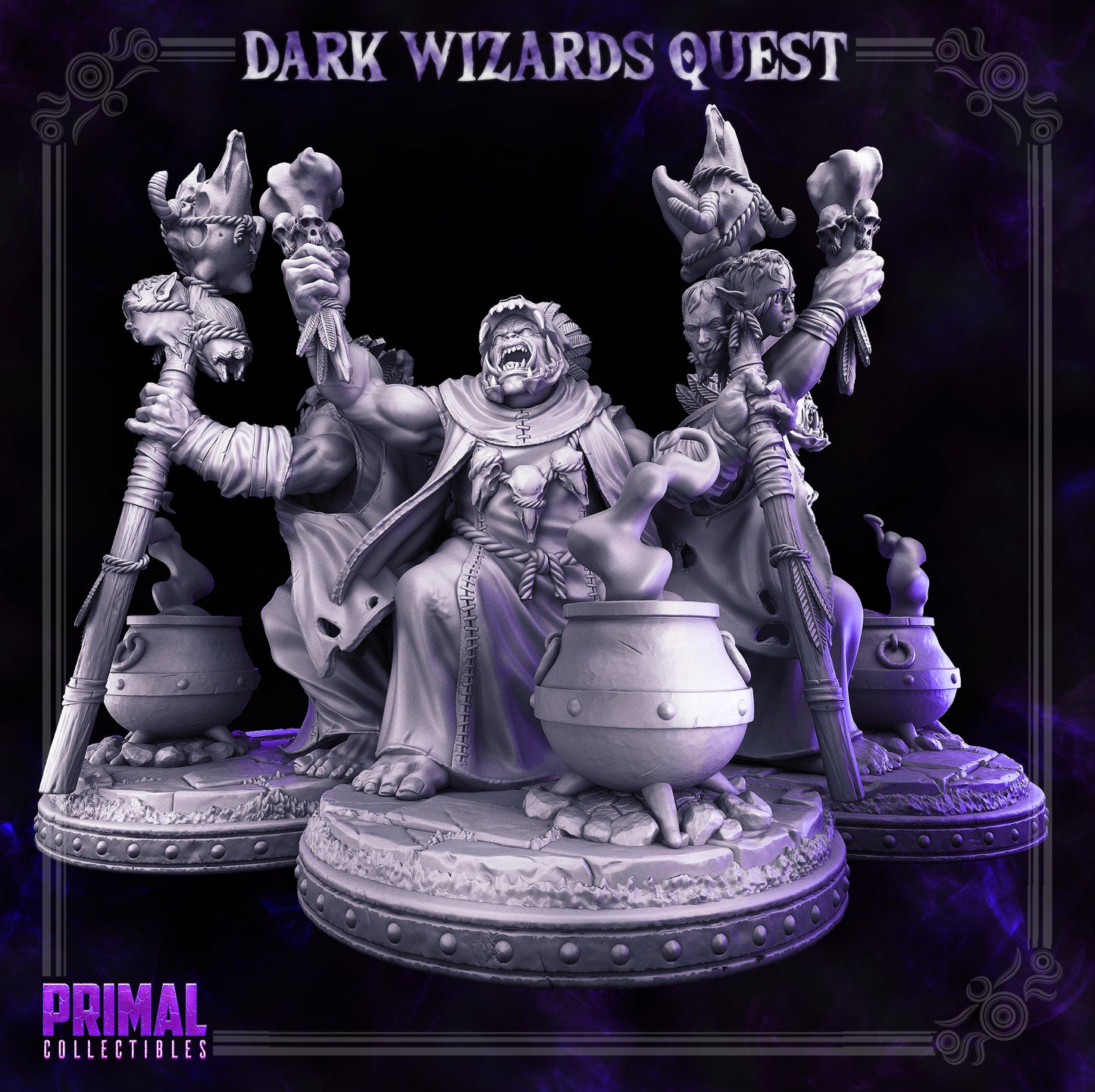 Orc Shaman - Dunkun  - DARK WIZARDS - MASTERS OF DUNGEONS QUEST - Primal Collectibles