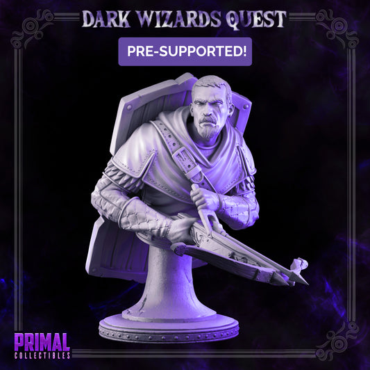 Crossbowman/ Mercenary /Man- at- arms - Russel - Bust -  DARK WIZARDS - MASTERS OF DUNGEONS QUEST - Primal Collectibles