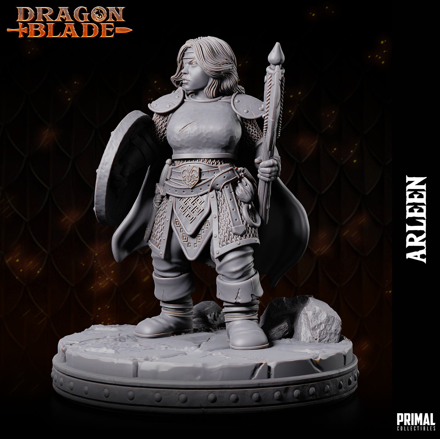 Dwarf - Arleen Goldenaxe - July 2023 - DRAGONBLADE-  MASTERS OF DUNGEONS QUEST - Primal Collectibles