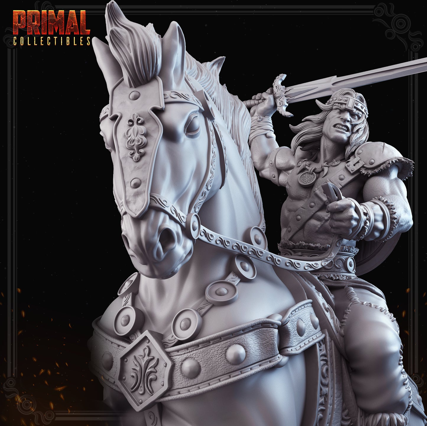 Barbarian - Boris on a horse - MASTER SOF DUNGEONS QUEST - Primal Collectibles