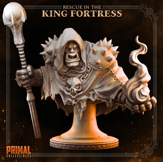 Orc spellcaster - BORGAKH THROGSON - Bust-  April 2023 - RESCUE IN THE KING FORTRESS -  MASTERS OF DUNGEONS QUEST - Primal Collectibles