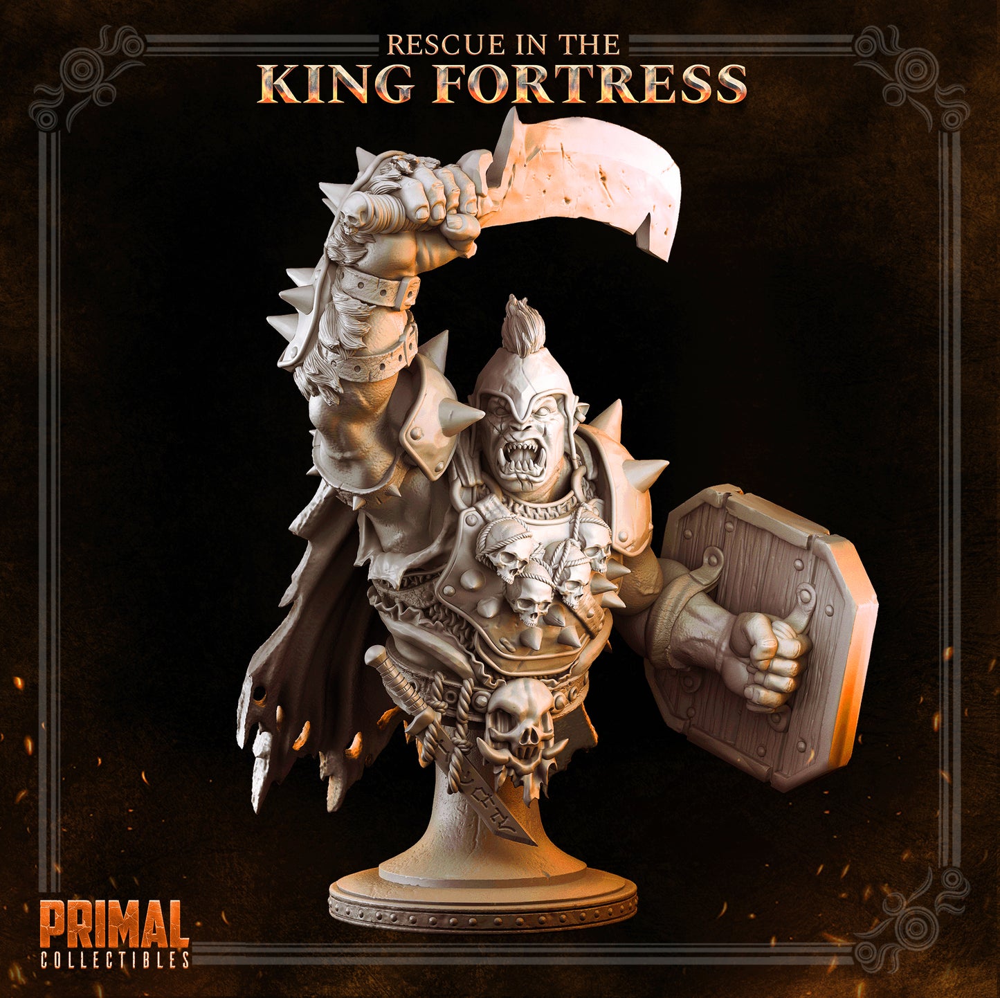 Orc warlord - THROG - Bust - April 2023 - RESCUE IN THE KING FORTRESS -  MASTERS OF DUNGEONS QUEST - Primal Collectibles