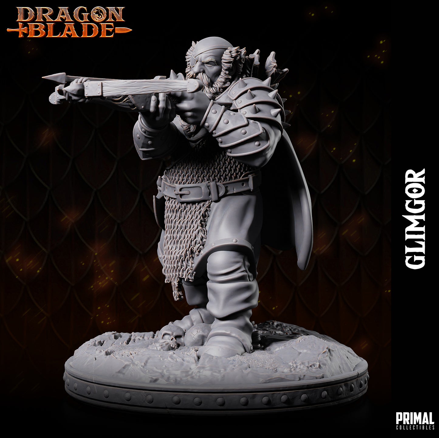 Evil dwarf - Glimgor - July 2023 - DRAGONBLADE-  MASTERS OF DUNGEONS QUEST - Primal Collectibles