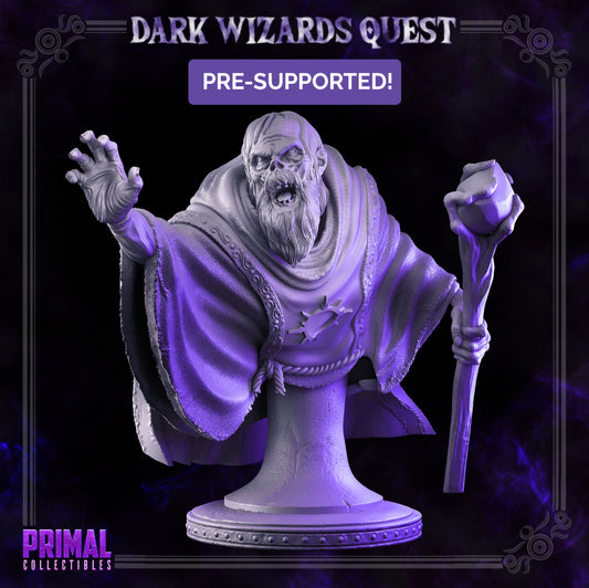 Wizard - Zombie -  Gorgun - Bust - DARK WIZARDS - MASTERS OF DUNGEONS QUEST - Primal Collectibles