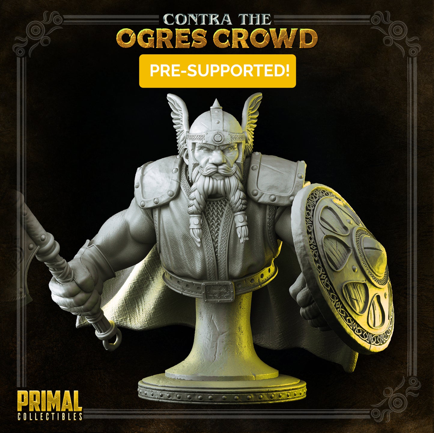 Dwarf - Azaghal - Bust  - CONTRA THE OGRES CROWD - MASTERS OF DUNGEONS QUEST - Primal Collectibles