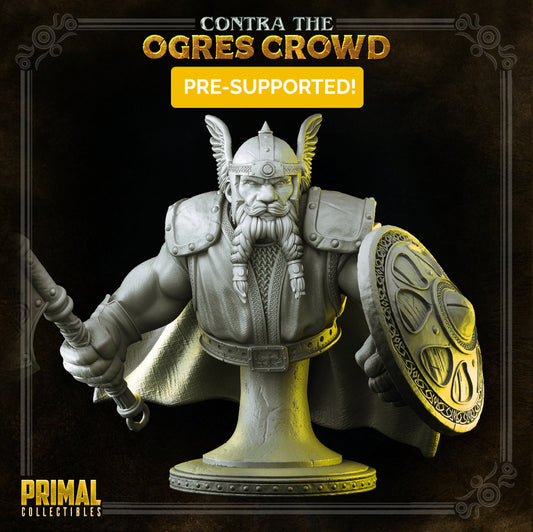 Dwarf - Azaghal - Bust  - CONTRA THE OGRES CROWD - MASTERS OF DUNGEONS QUEST - Primal Collectibles