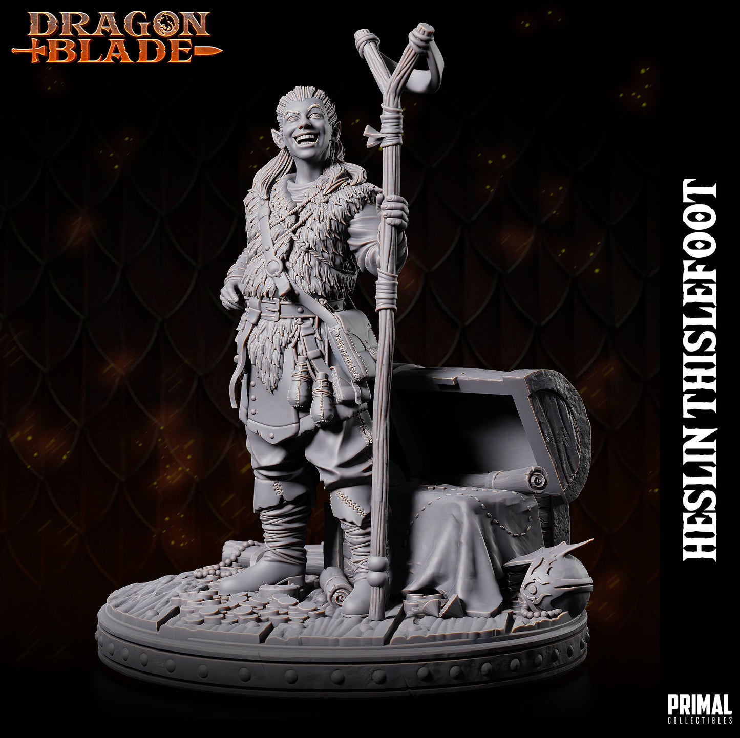 Halfling / Kender - Heslin Thistlefoot - June 2023 - DRAGONBLADE-  MASTERS OF DUNGEONS QUEST - Primal Collectibles