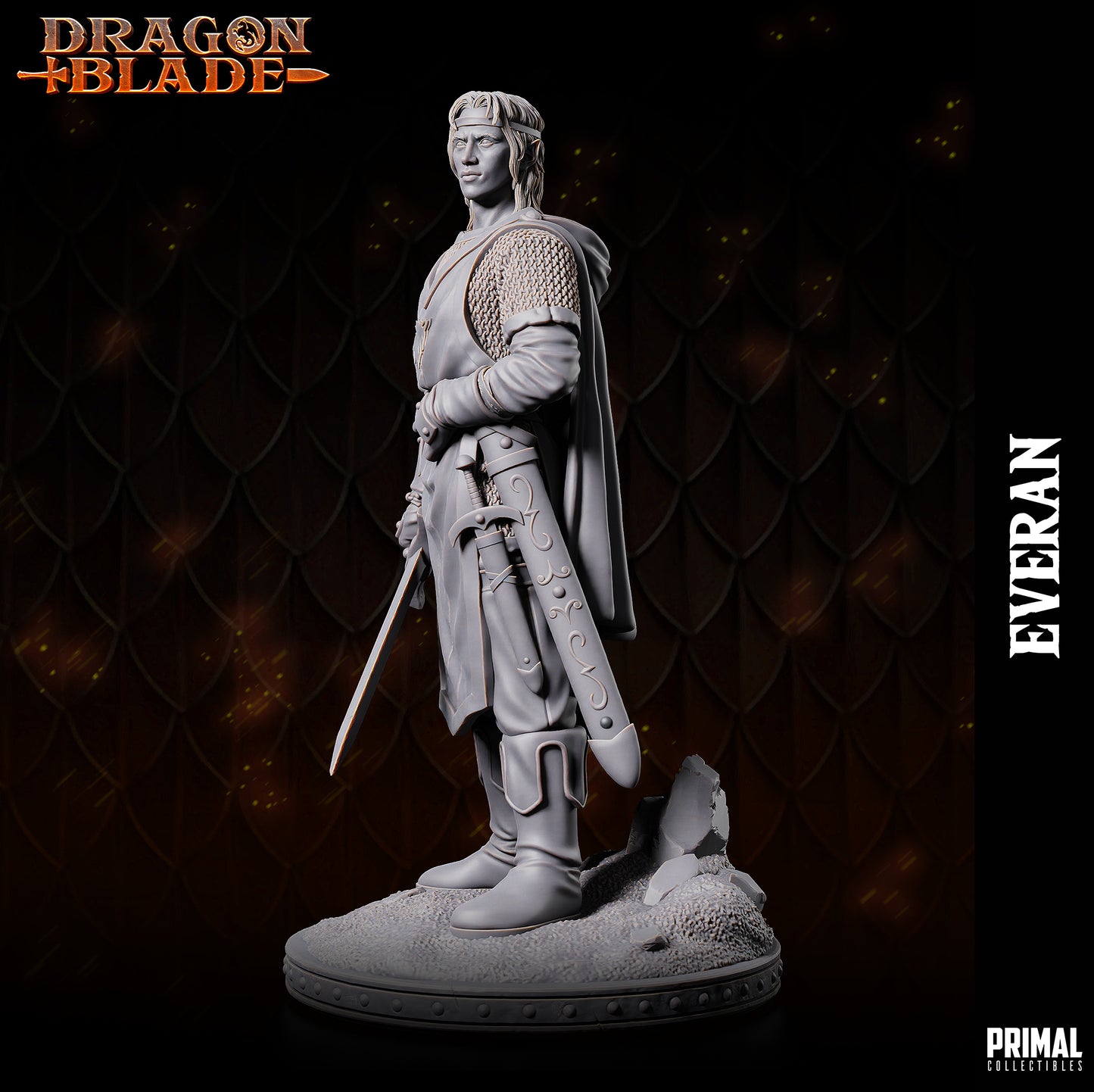 Elf Warrior/ Wizard - Everan - August 2023 - DRAGONBLADE-  MASTERS OF DUNGEONS QUEST - Primal Collectibles