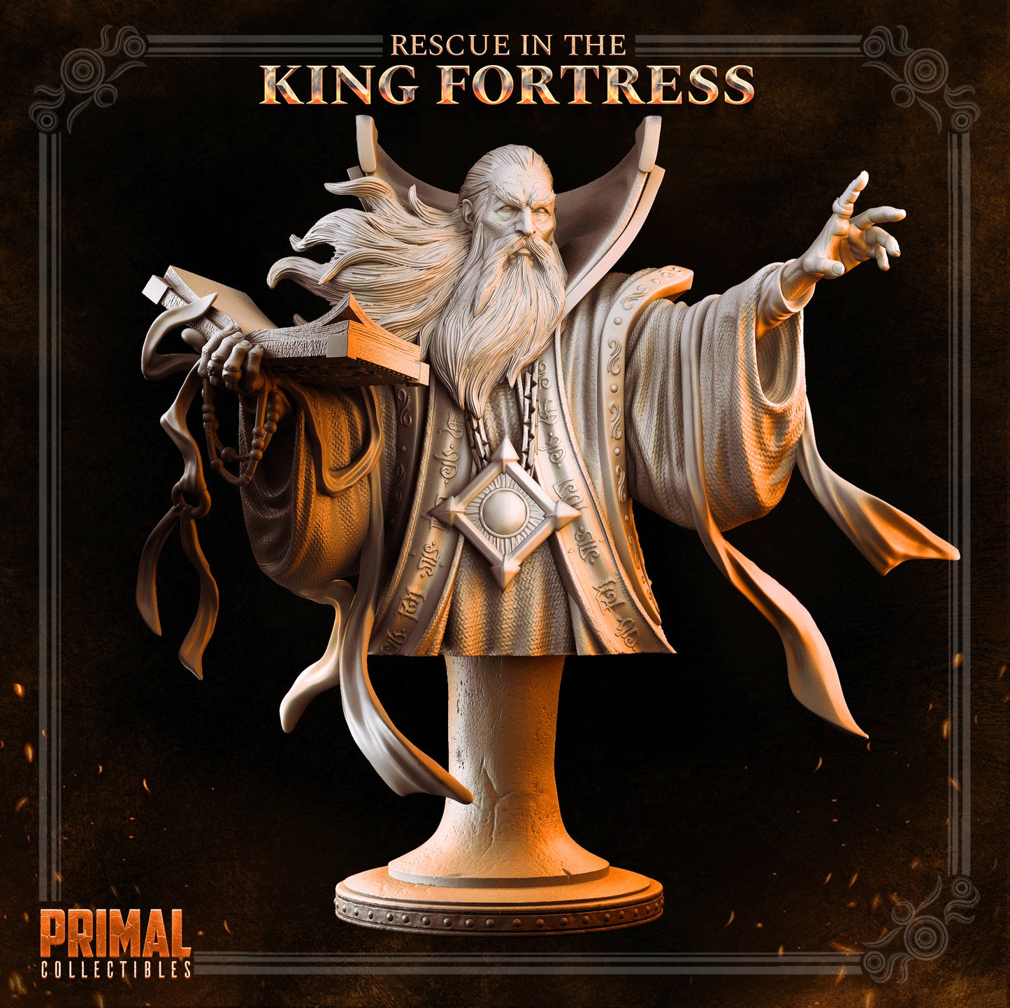 Wizard - ZAHIR THE GUIDE - Bust-  April 2023 - RESCUE IN THE KING FORTRESS -  MASTERS OF DUNGEONS QUEST - Primal Collectibles