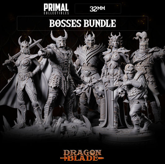 6 miniatures - 32mm - Classic RPG bosses bundle - DRAGONBLADE