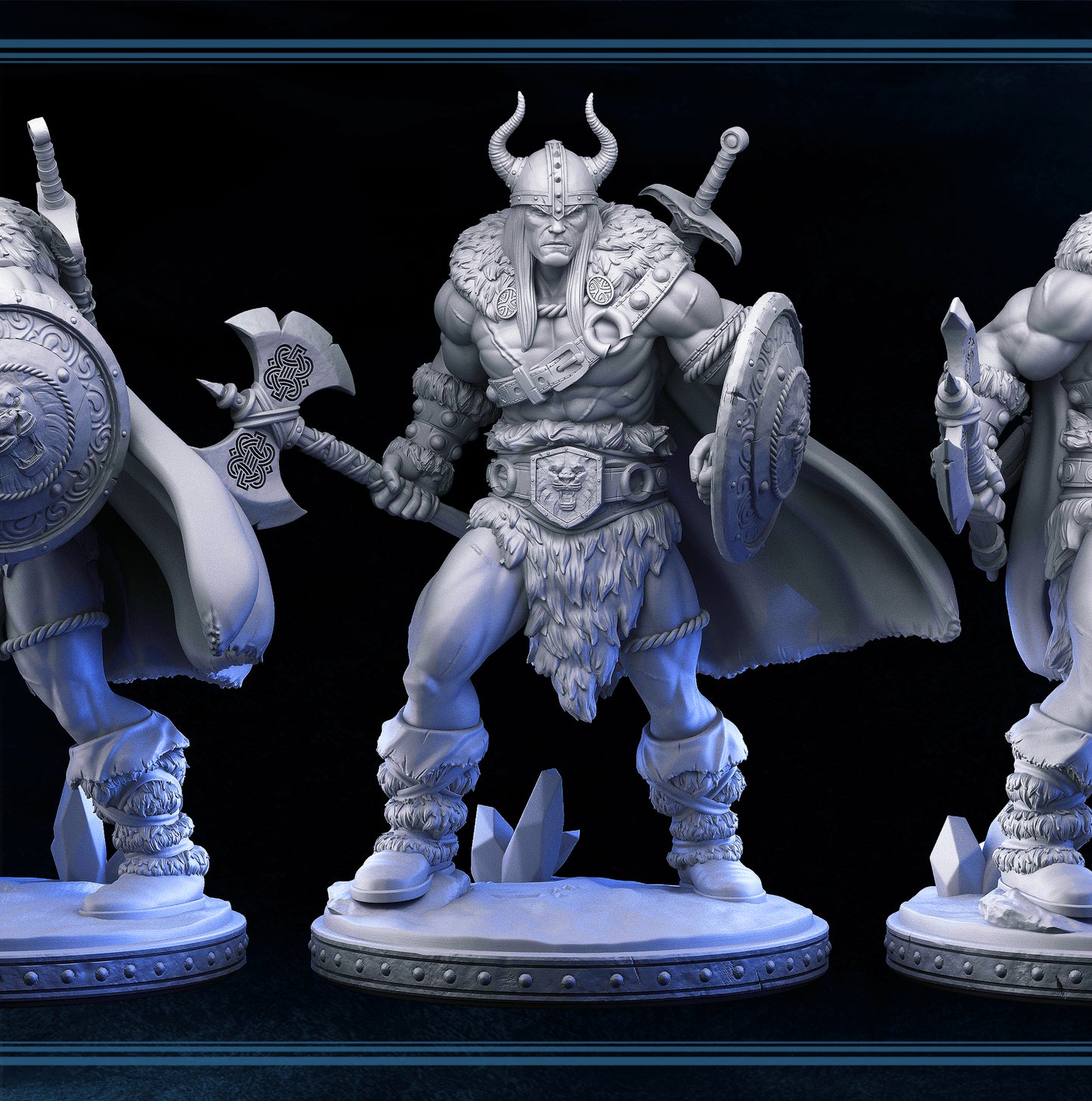 Barbarian - Kreyvos - FREEZING DARKNESS - MASTERS OF DUNGEONS QUEST - Primal Collectibles