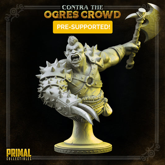 Ogre chieftain - Thurok - Bust - CONTRA THE OGRES CROWD - MASTERS OF DUNGEONS QUEST - Primal Collectibles