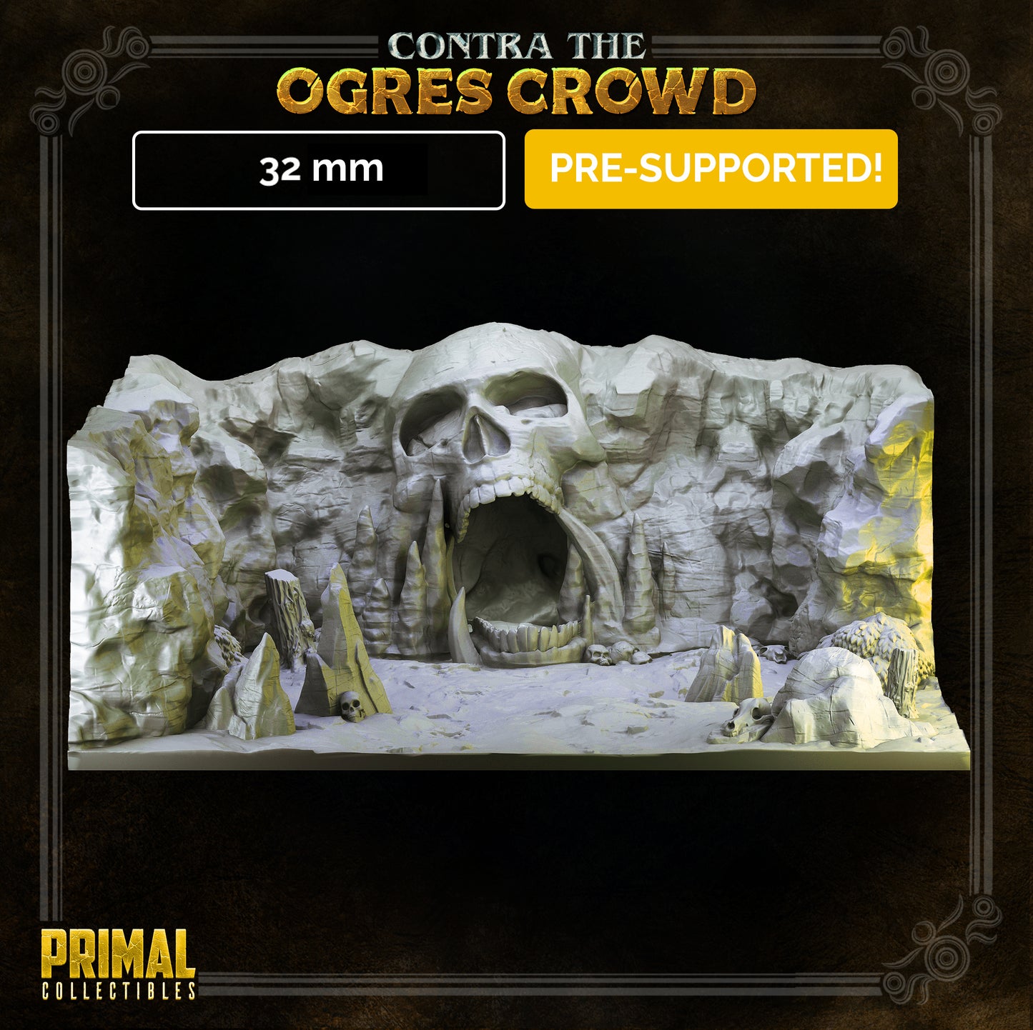 Cave entrance diorama - CONTRA THE OGRES CROWD - MASTERS OF DUNGEONS QUEST - Primal Collectibles