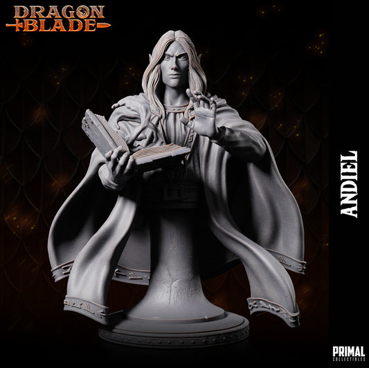 Dark Elf Wizard - Andiel - Bust - August 2023 - DRAGONBLADE-  MASTERS OF DUNGEONS QUEST - Primal Collectibles