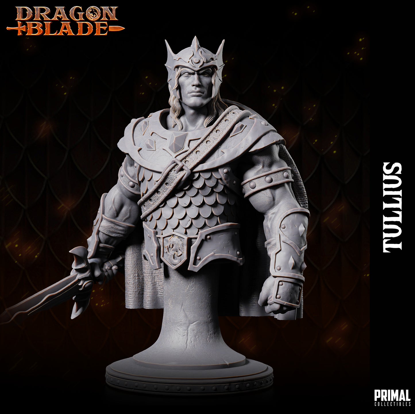 Warrior - Tullius - Bust - May 2023 - DRAGONBLADE-  MASTERS OF DUNGEONS QUEST - Primal Collectibles