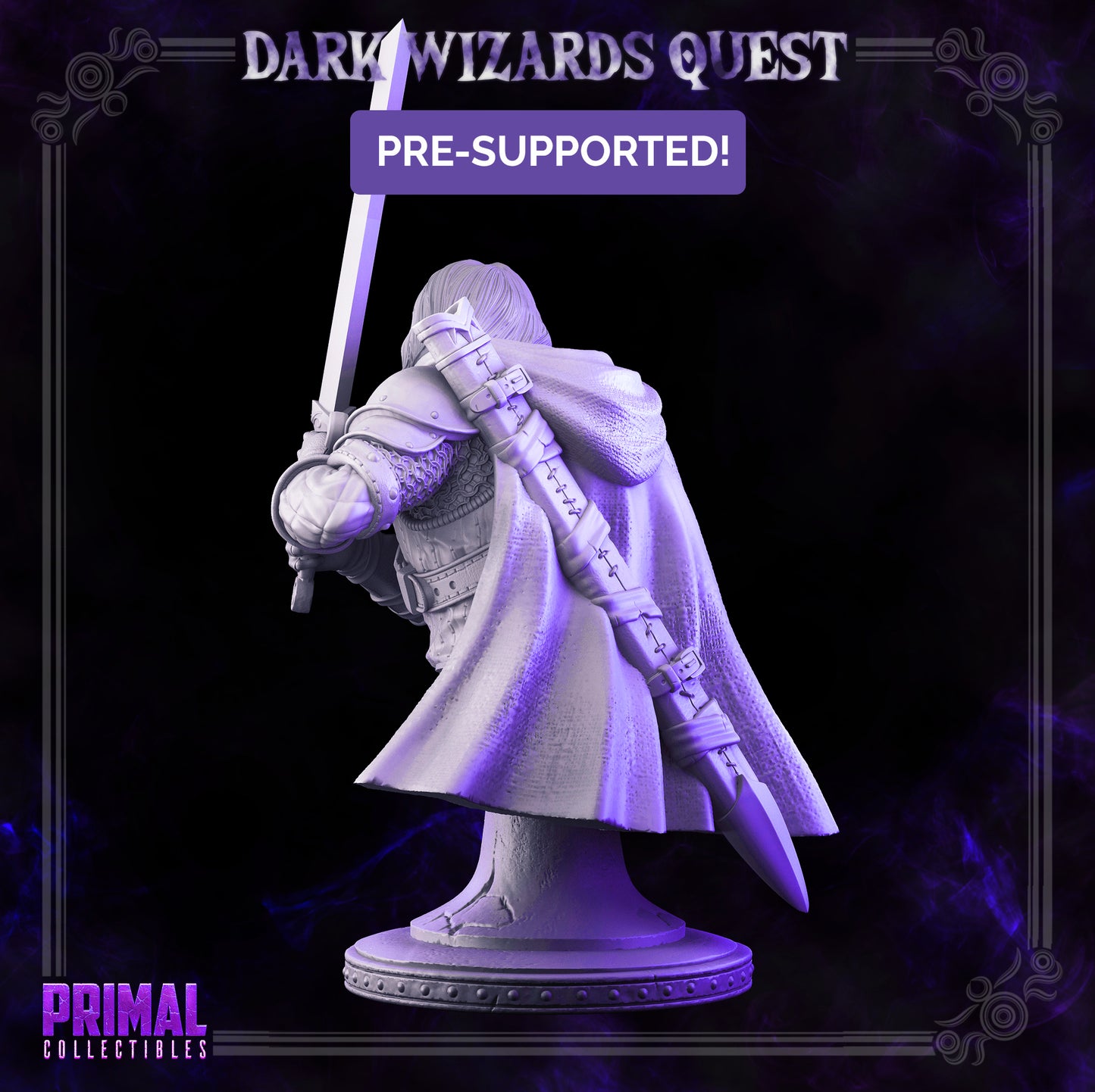 Swordsman/ Mercenary /Man- at- arms - Ducard - Bust- DARK WIZARDS - MASTERS OF DUNGEONS QUES - Primal Collectibles