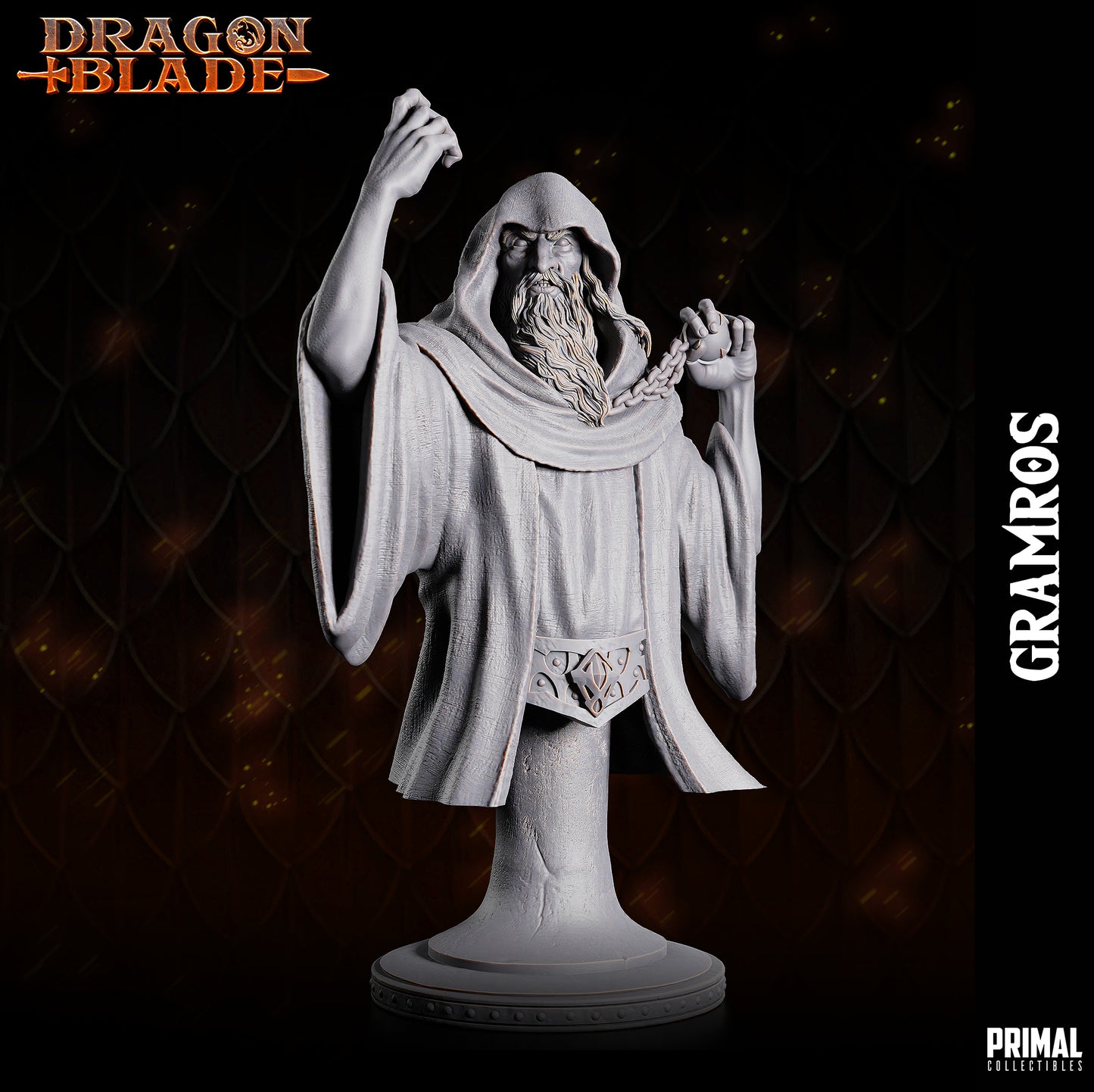 Dark Wizard  - Gramros (the dark one) - bust -  October 2023 - DRAGONBLADE-  MASTERS OF DUNGEONS QUEST