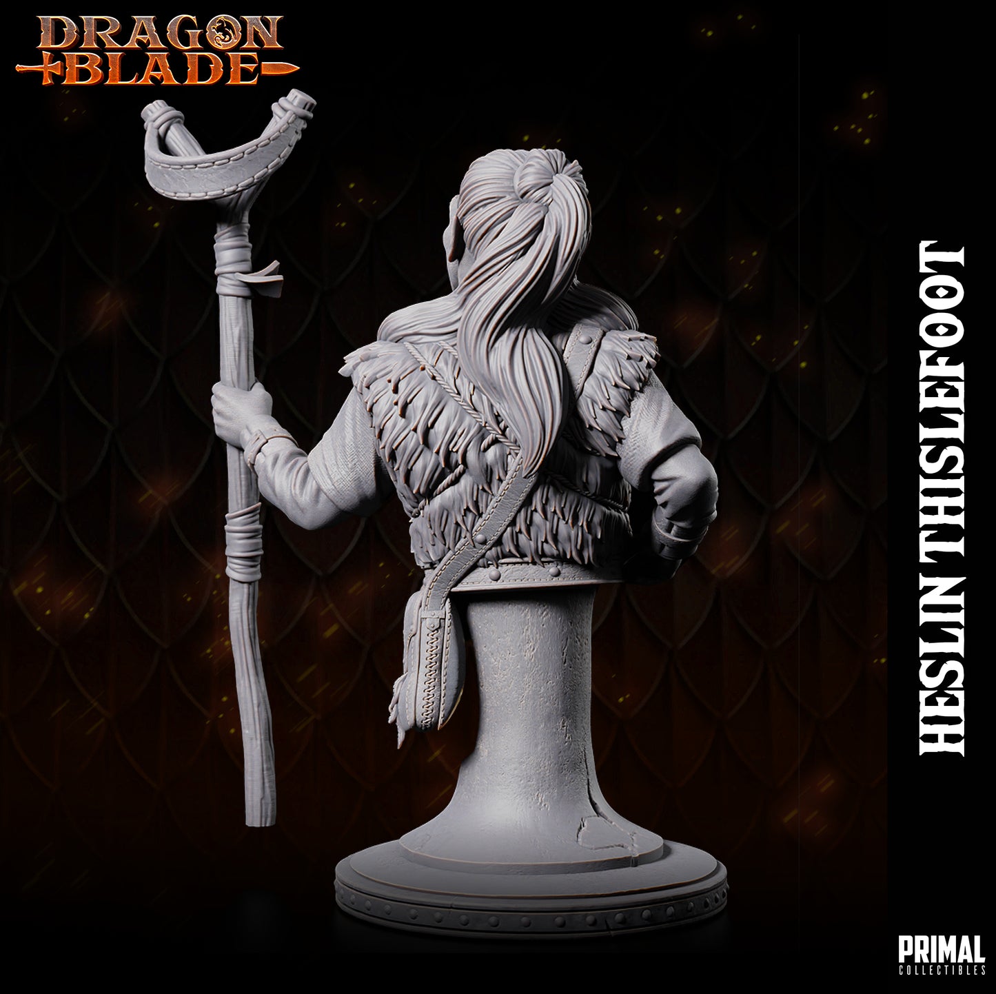 Halfling / Kender - Heslin Thistlefoot - Bust- June 2023 - DRAGONBLADE-  MASTERS OF DUNGEONS QUEST - Primal Collectibles