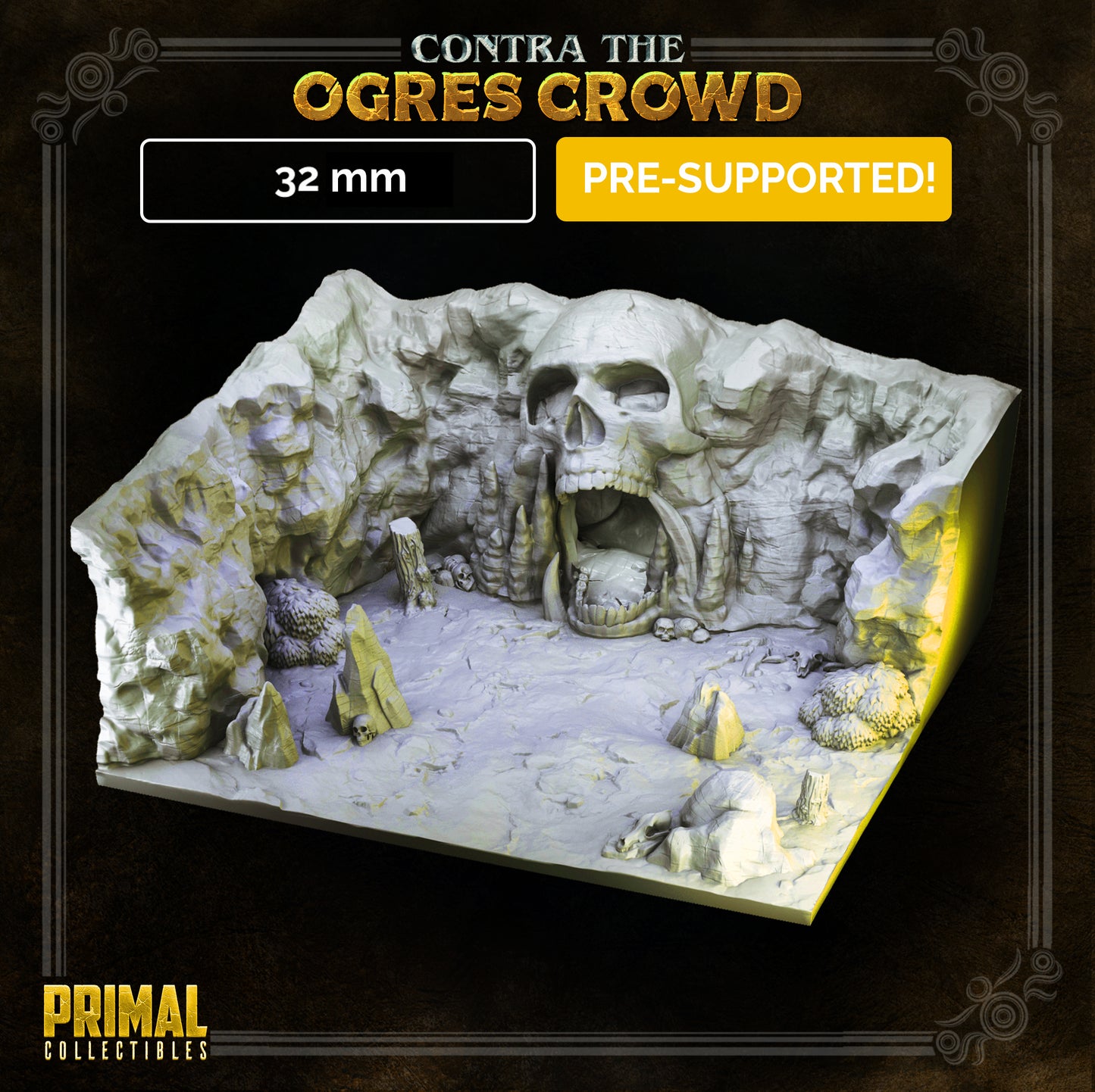 Cave entrance diorama - CONTRA THE OGRES CROWD - MASTERS OF DUNGEONS QUEST - Primal Collectibles