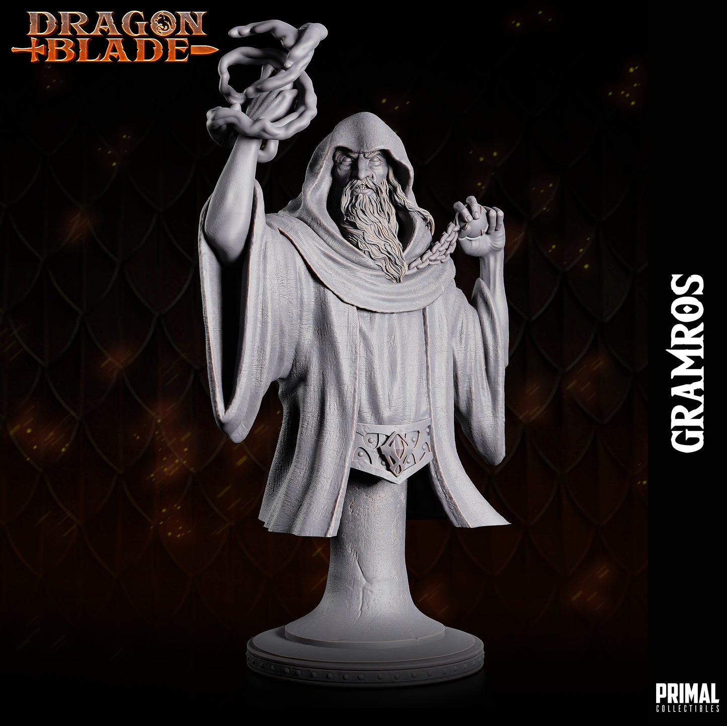 Dark Wizard  - Gramros (the dark one) - bust -  October 2023 - DRAGONBLADE-  MASTERS OF DUNGEONS QUEST