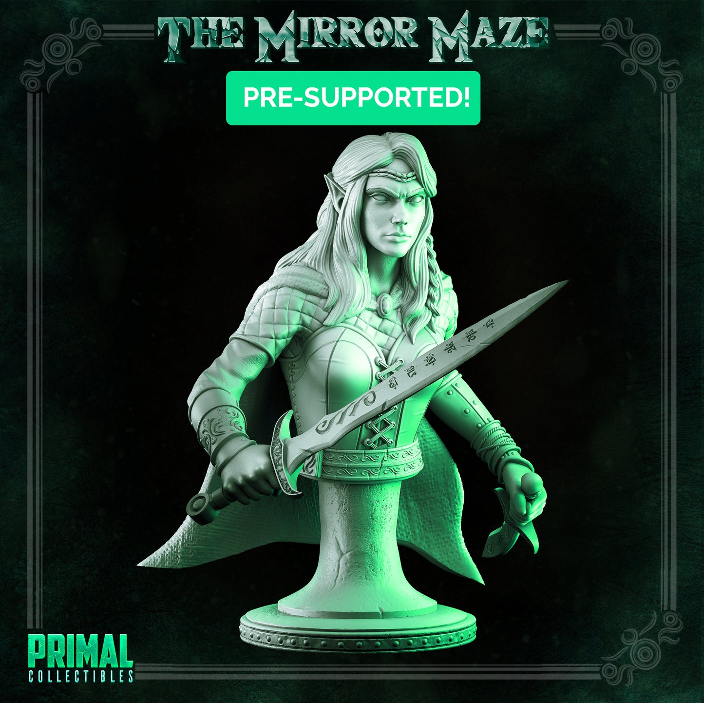 Elf - Lauriel - Bust -  THE MIRROR MAZE - MASTERS OF DUNGEONS QUEST - Primal Collectibles