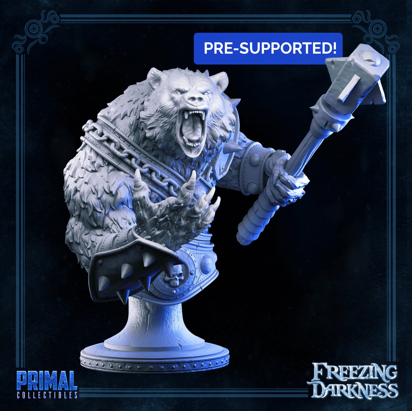 War bear - Bust- FREEZING DARKNESS - MASTERS OF DUNGEONS QUEST - Primal Collectibles