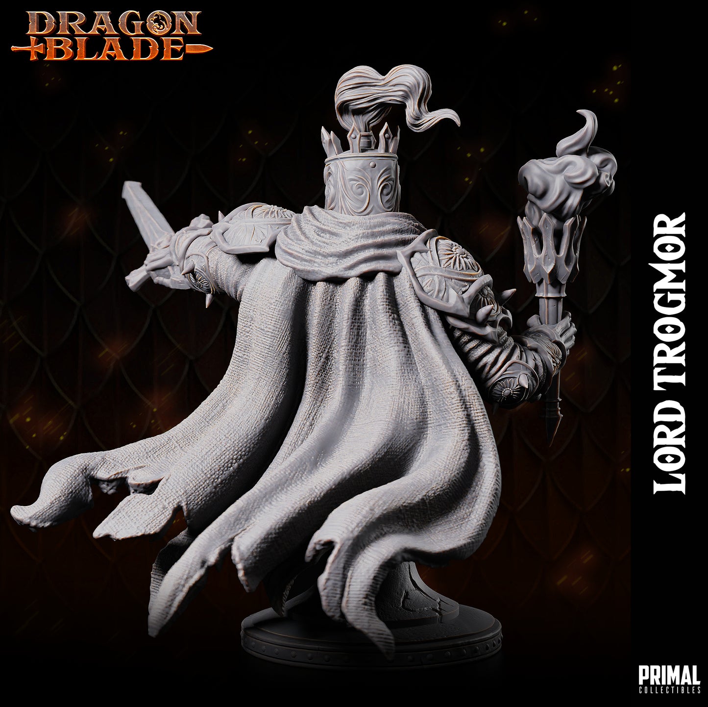 Death knight Boss Lord Trogmor - Bust- August 2023 - DRAGONBLADE-  MASTERS OF DUNGEONS QUEST - Primal Collectibles