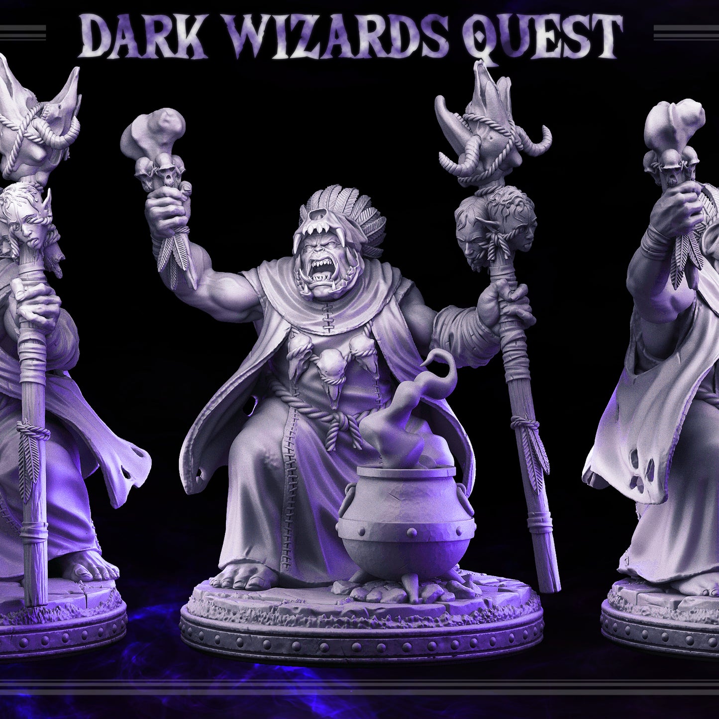 Orc Shaman - Dunkun  - DARK WIZARDS - MASTERS OF DUNGEONS QUEST - Primal Collectibles