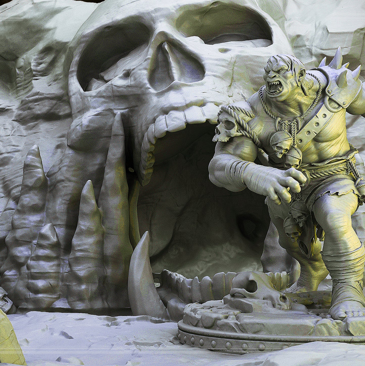 Cave entrance diorama - CONTRA THE OGRES CROWD - MASTERS OF DUNGEONS QUEST - Primal Collectibles