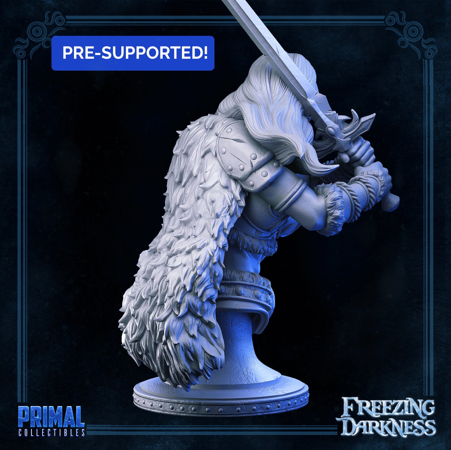 Barbarian - Valkyrie - Bust-  FREEZING DARKNESS - MASTERS OF DUNGEONS QUEST - Primal Collectibles