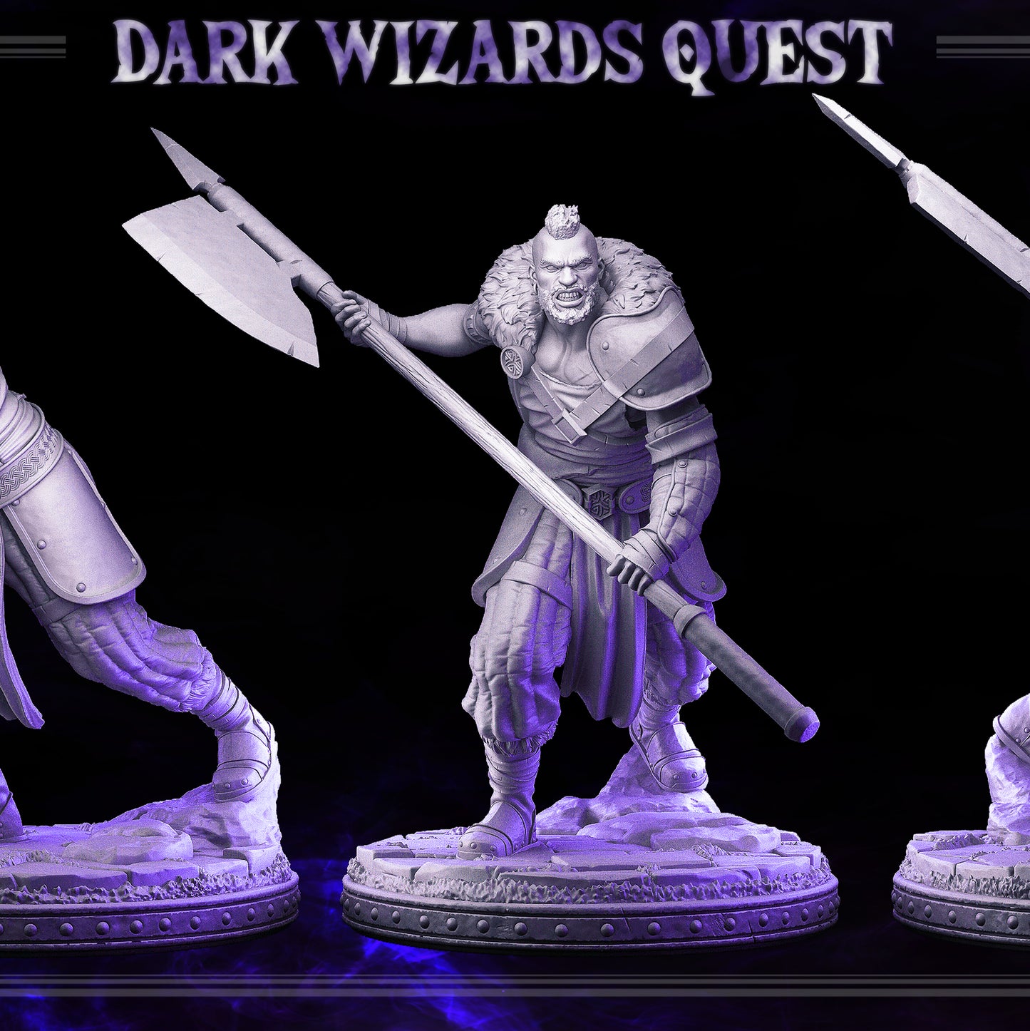 Halberdier/ Mercenary /Man- at- arms - Crane - DARK WIZARDS - MASTERS OF DUNGEONS QUEST - Primal Collectibles