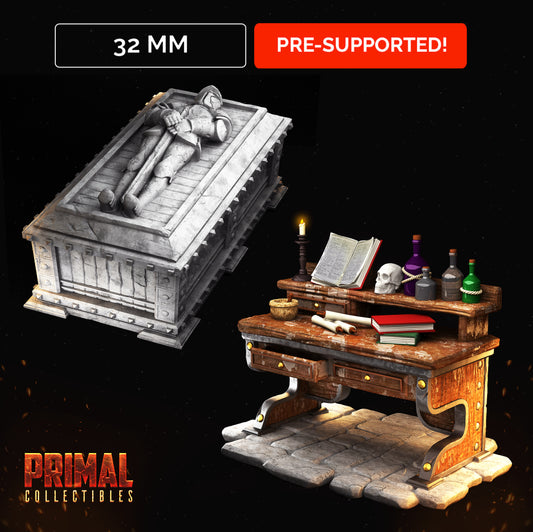 Tomb and alchemist table - MASTERS OF DUNGEONS QUEST - Primal Collectibles