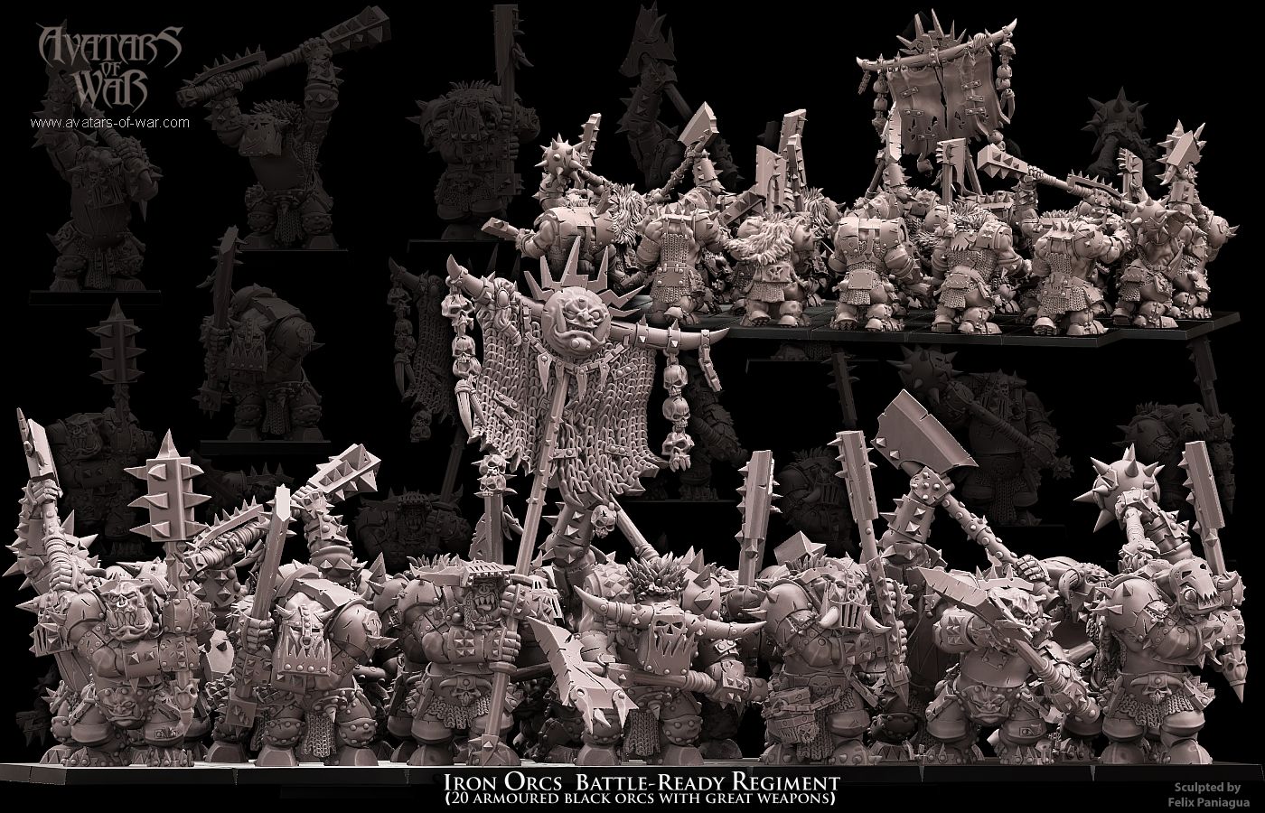 20x Iron Orcs Battle-Ready regiment - Avatars of War