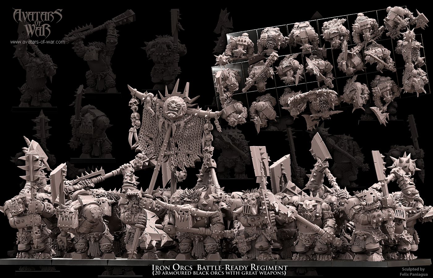 20x Iron Orcs Battle-Ready regiment - Avatars of War