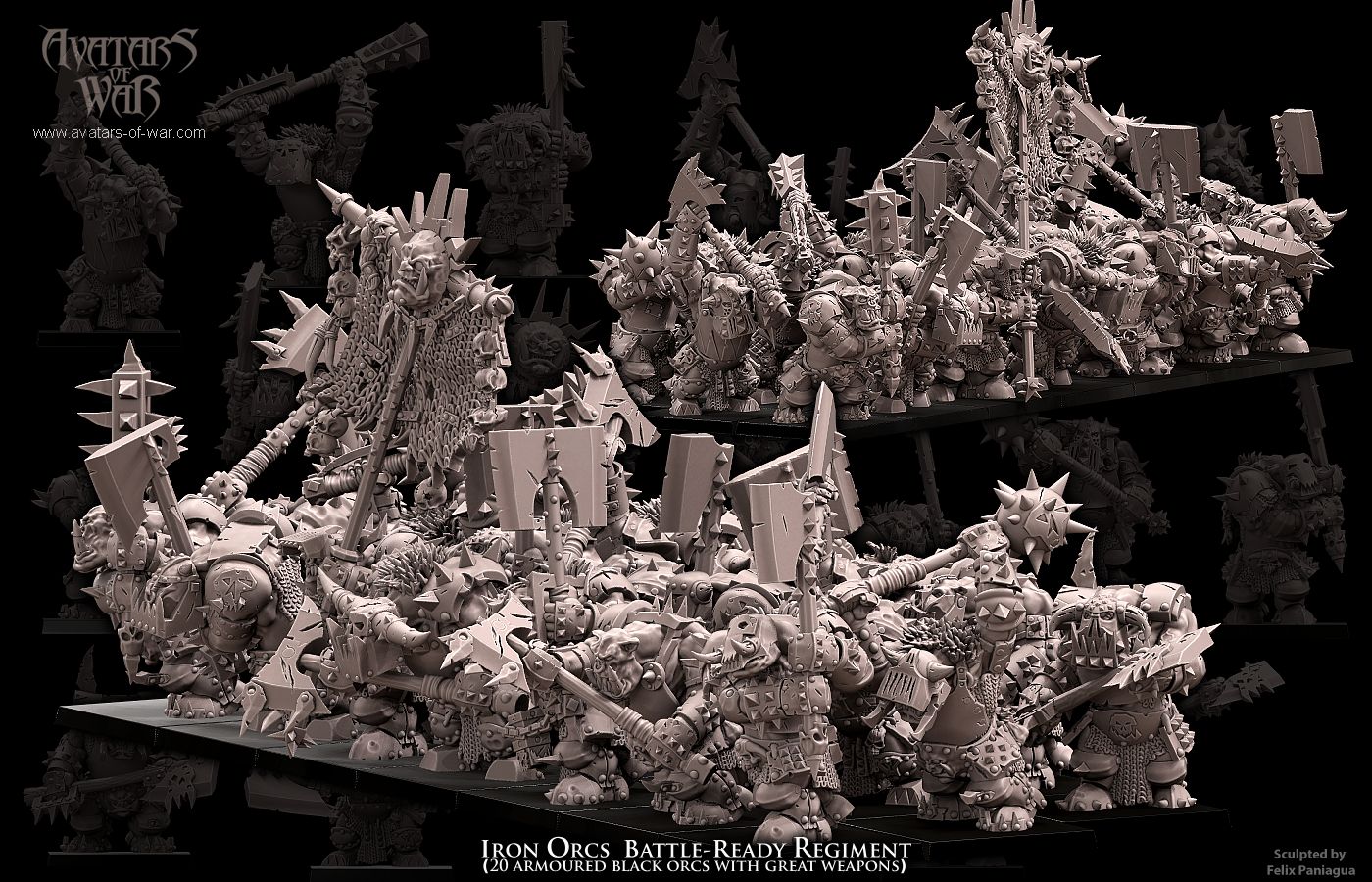 20x Iron Orcs Battle-Ready regiment - Avatars of War