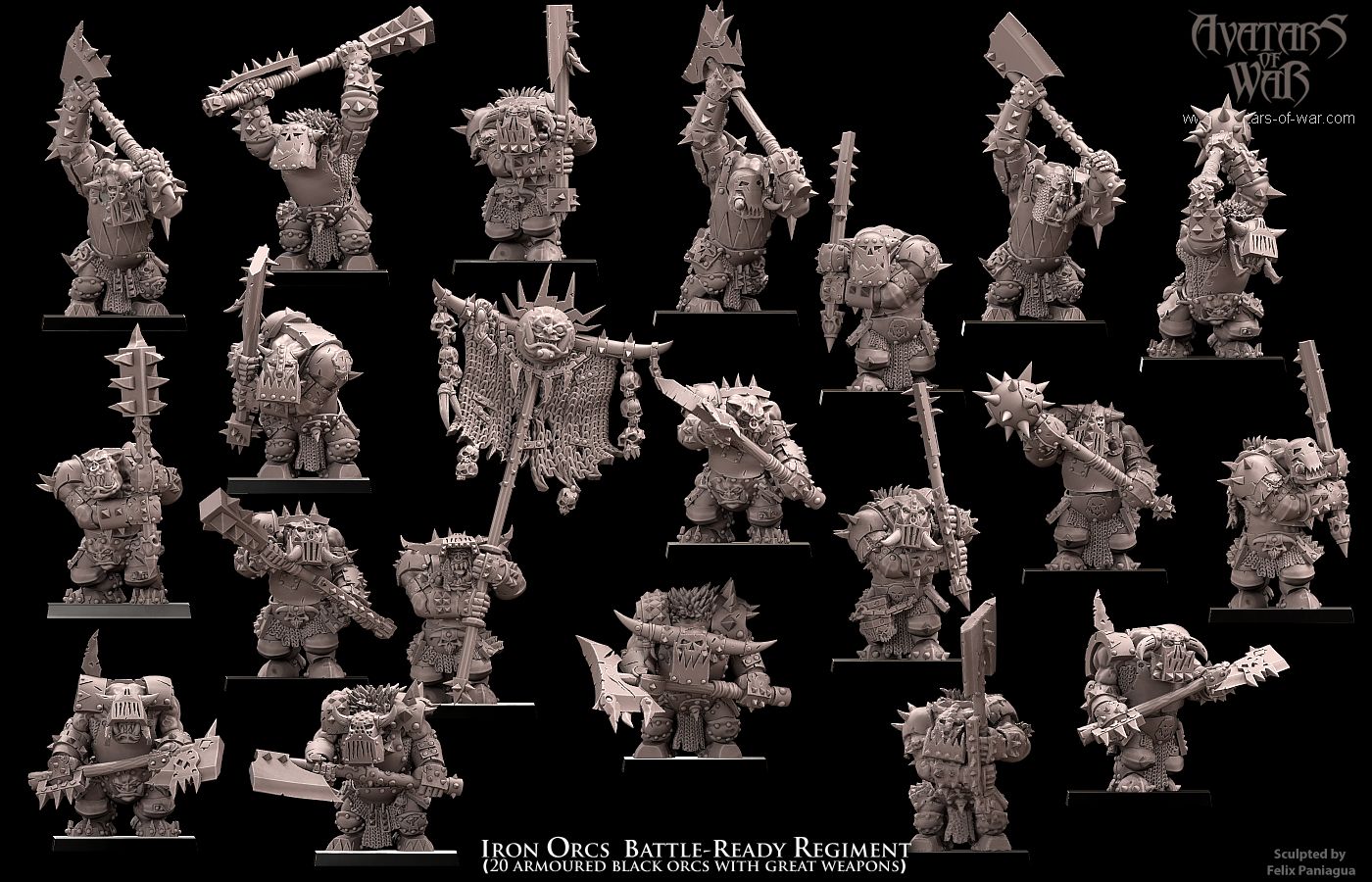 20x Iron Orcs Battle-Ready regiment - Avatars of War