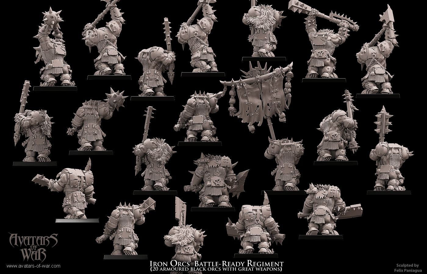 20x Iron Orcs Battle-Ready regiment - Avatars of War