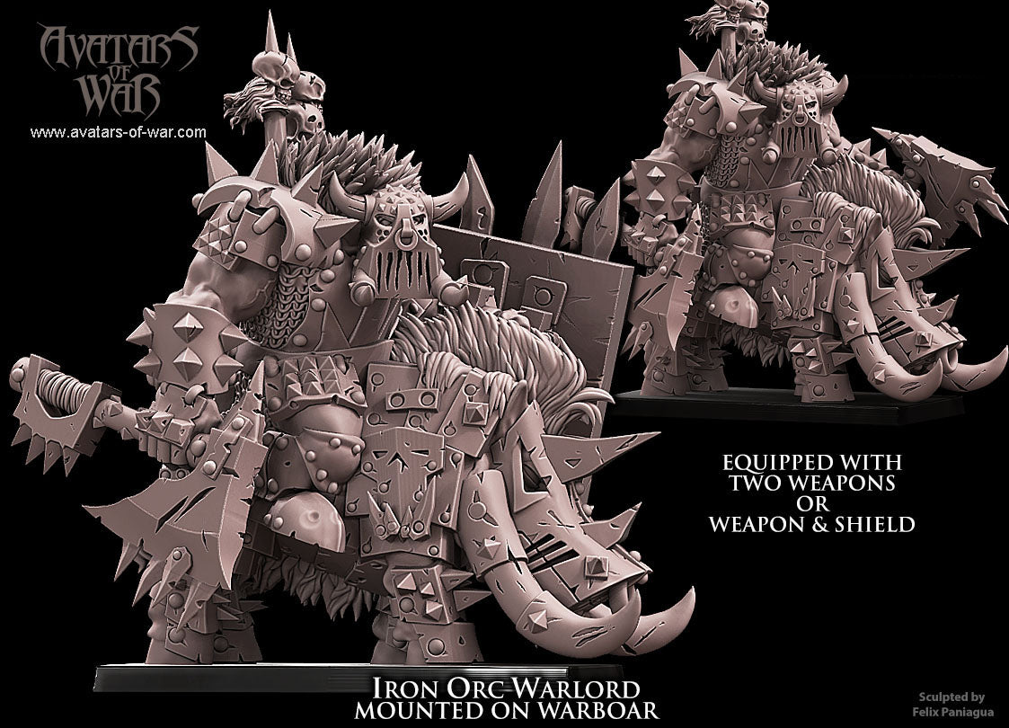 Iron Orc Warlord on warboar - Avatars of War