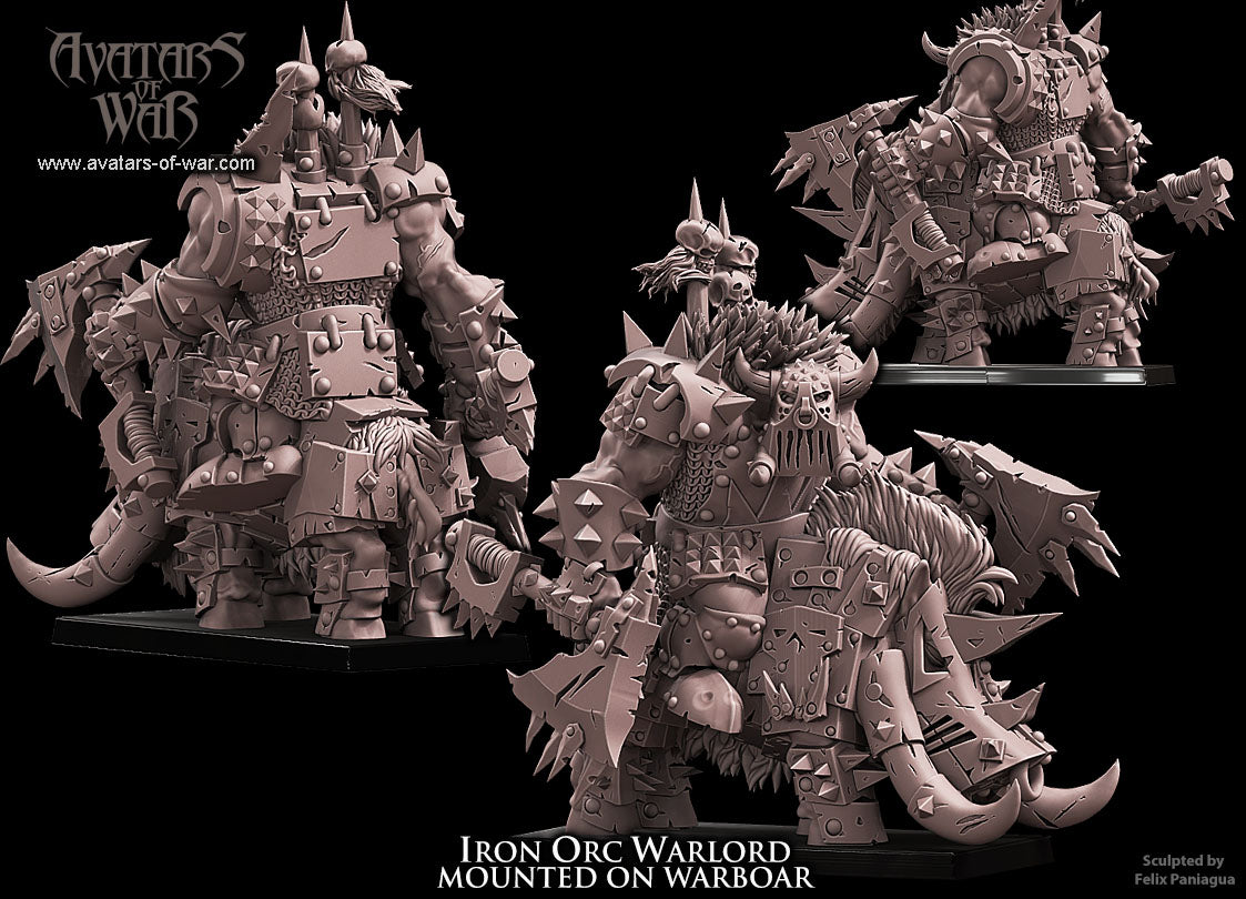 Iron Orc Warlord on warboar - Avatars of War