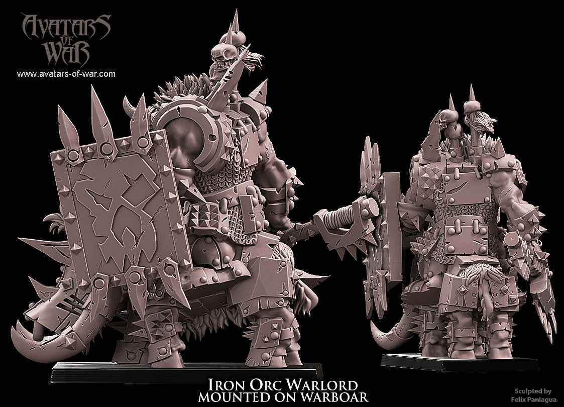 Iron Orc Warlord on warboar - Avatars of War