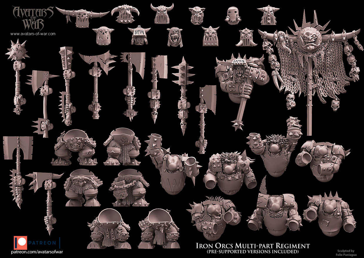 10x Iron Orcs multi-part regiment - Avatars of War