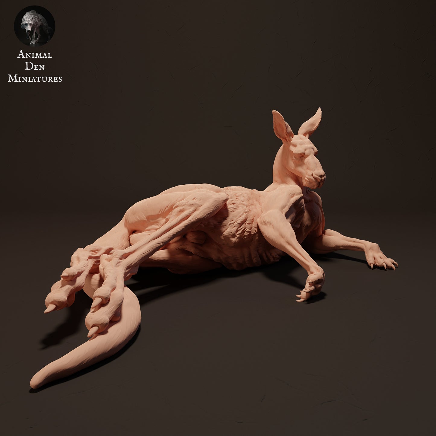 Red Kangaroo Jack Lying - Animal Den Miniatures