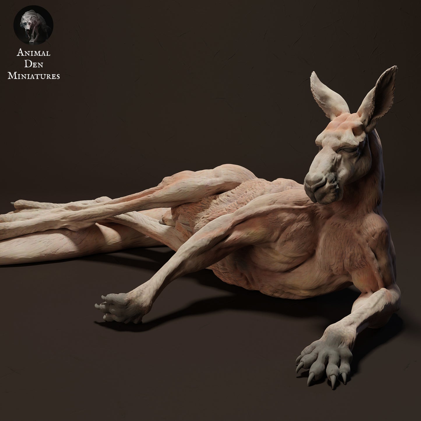 Red Kangaroo Jack Lying - Animal Den Miniatures